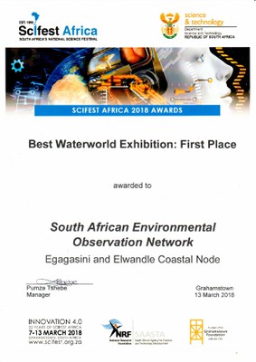 SAEON Award at Sci-Fest Africa 2018