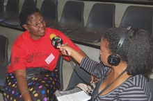 Sibongile being interviewed